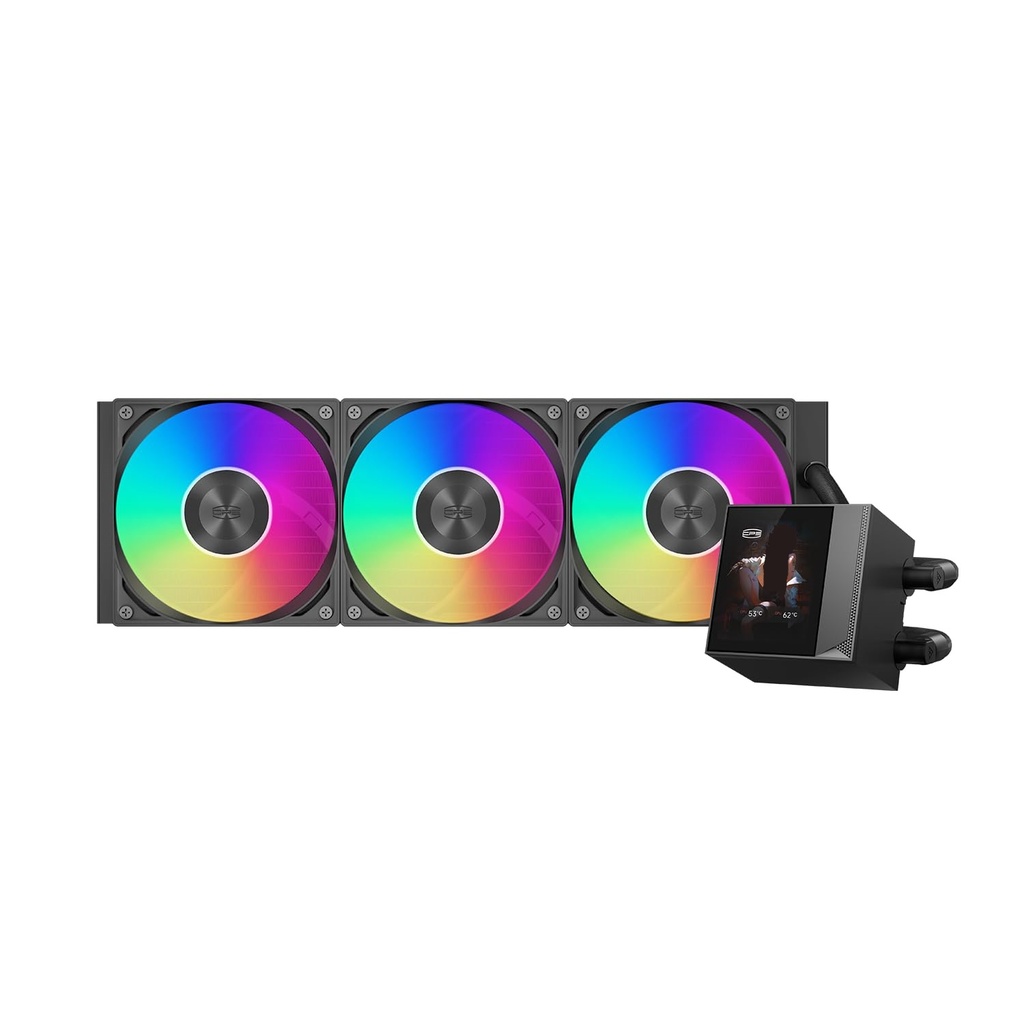 PCCooler CPE DC360 360mm Liquid CPU Cooler with LCD 2.4" IPS Display BLACK 