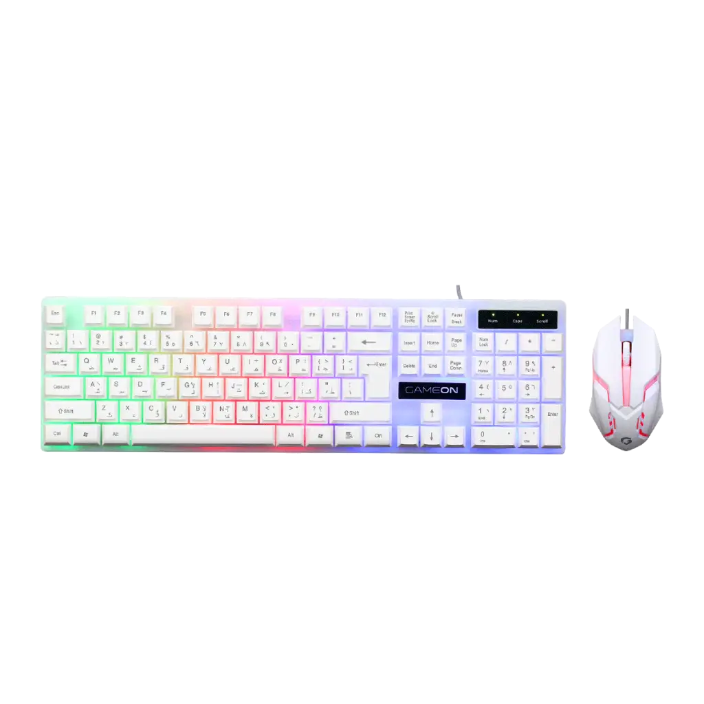 GAMEON DOMINION Series GO21KM-W RGB Wired Keyboard & Mouse 2 in 1 Combo - English/Arabic