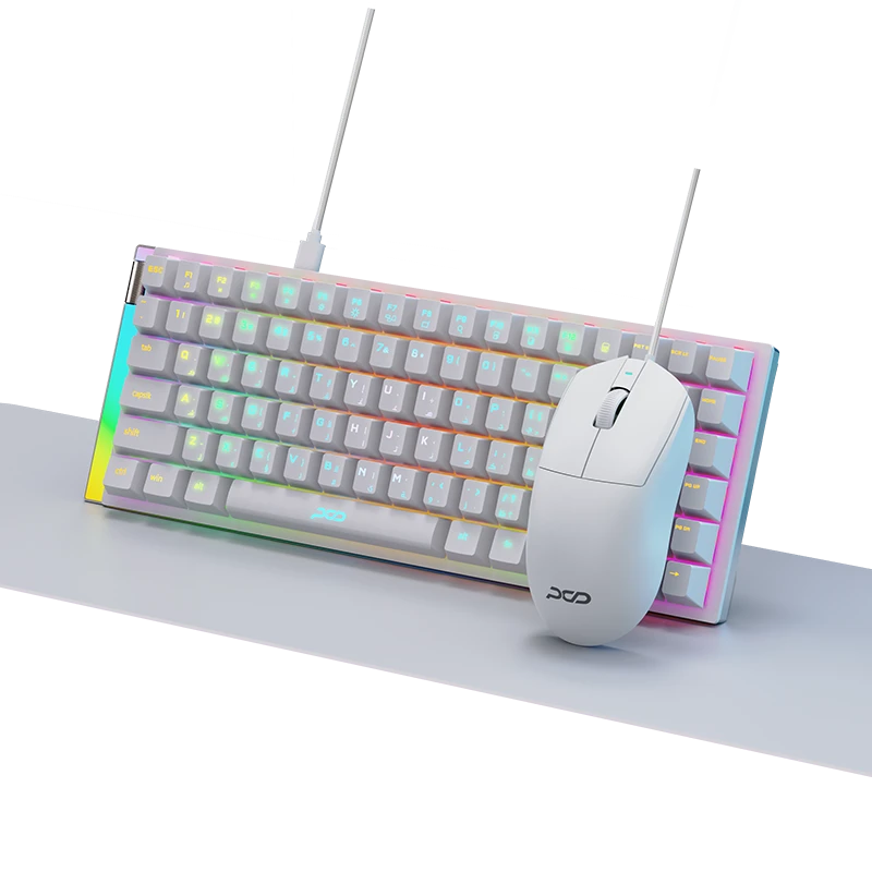 PCD Membrane Gaming Combo Keyboard, Mouse & MousePad KIT RGB KM-L112WT- White