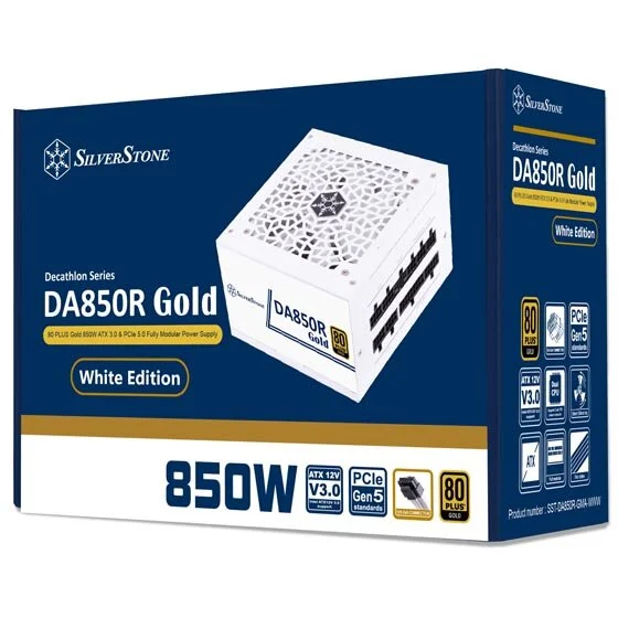 Silverstone D850W 850w 80 PLUS Gold ATX3.0/3.1 & PCIe 5 Fully Modular Power Supply WHITE | SST-DA850R-GMA-WWW