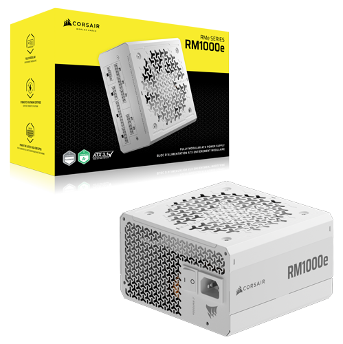 CORSAIR RM1000e Fully Modular Low-Noise ATX 3.1 Power Supply 1000W - White | CP-9020294-UK 
