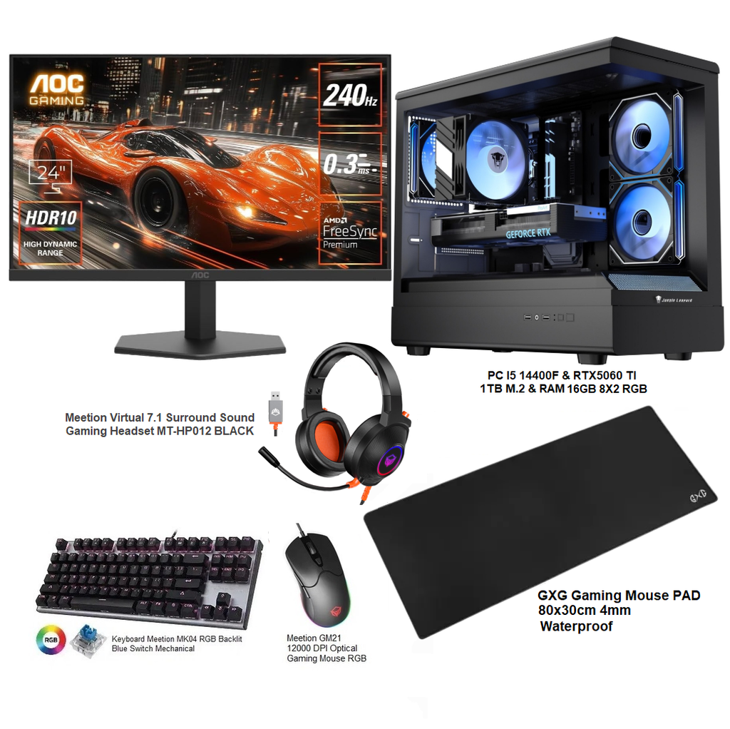 Gaming setup PC I5 14400F & GeForce RTX 5060 Ti  GDDR7 