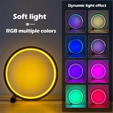 Circle Table Lamp with RGB Rhythm,  Remote Control .   Ambient Lighting for Gaming Desk, Bedroom, Kids Room (Circles) 