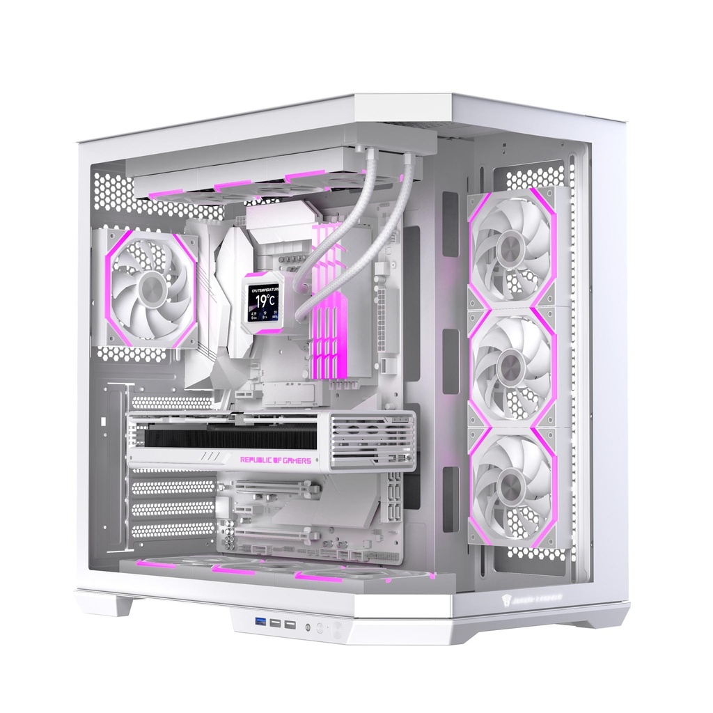 Jungle Leopard Case AS-01 ATX White ( Galaxy 4 Fans RGB included)