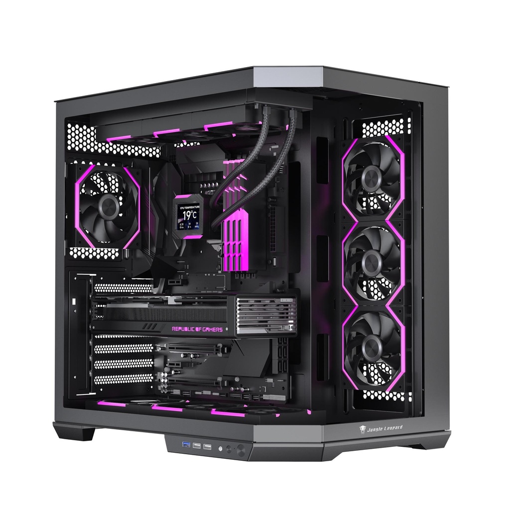  Jungle Leopard Case AS-01 ATX Black ( Galaxy 4 Fans RGB included)