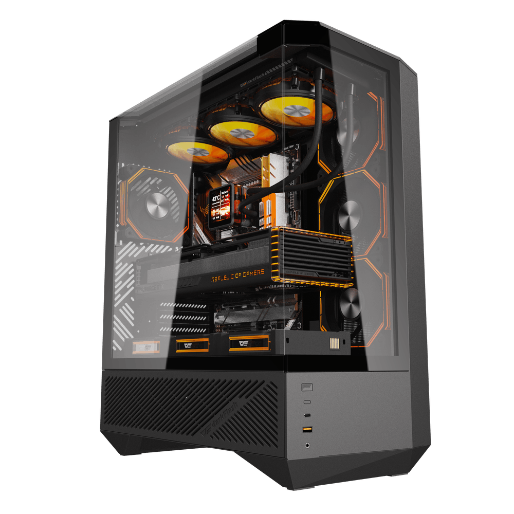  Case DarkFlash DY460 BLACK ATX with 4x ARGB Fans