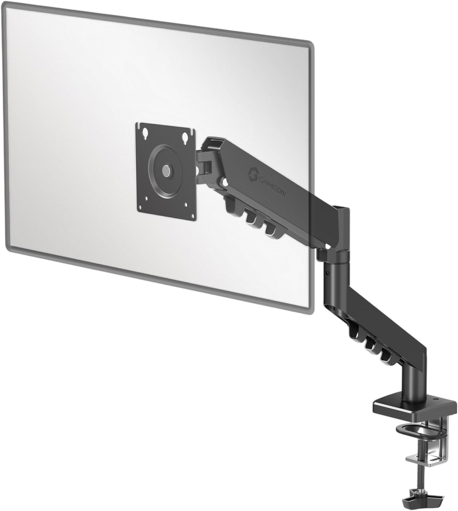 GAMEON GO-5500 Gas Spring Monitor Arm – Single Arm Mount for 17"-32" Monitors, Supports Up to 9kg BLACK