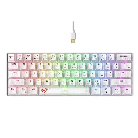 Mechanical Keyboard RGB Transparent White Silver SWITCH HAVIT KB903L   