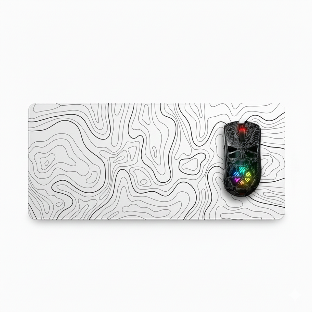 MOUSE AND MOUSE PAD / BLACK WHITE