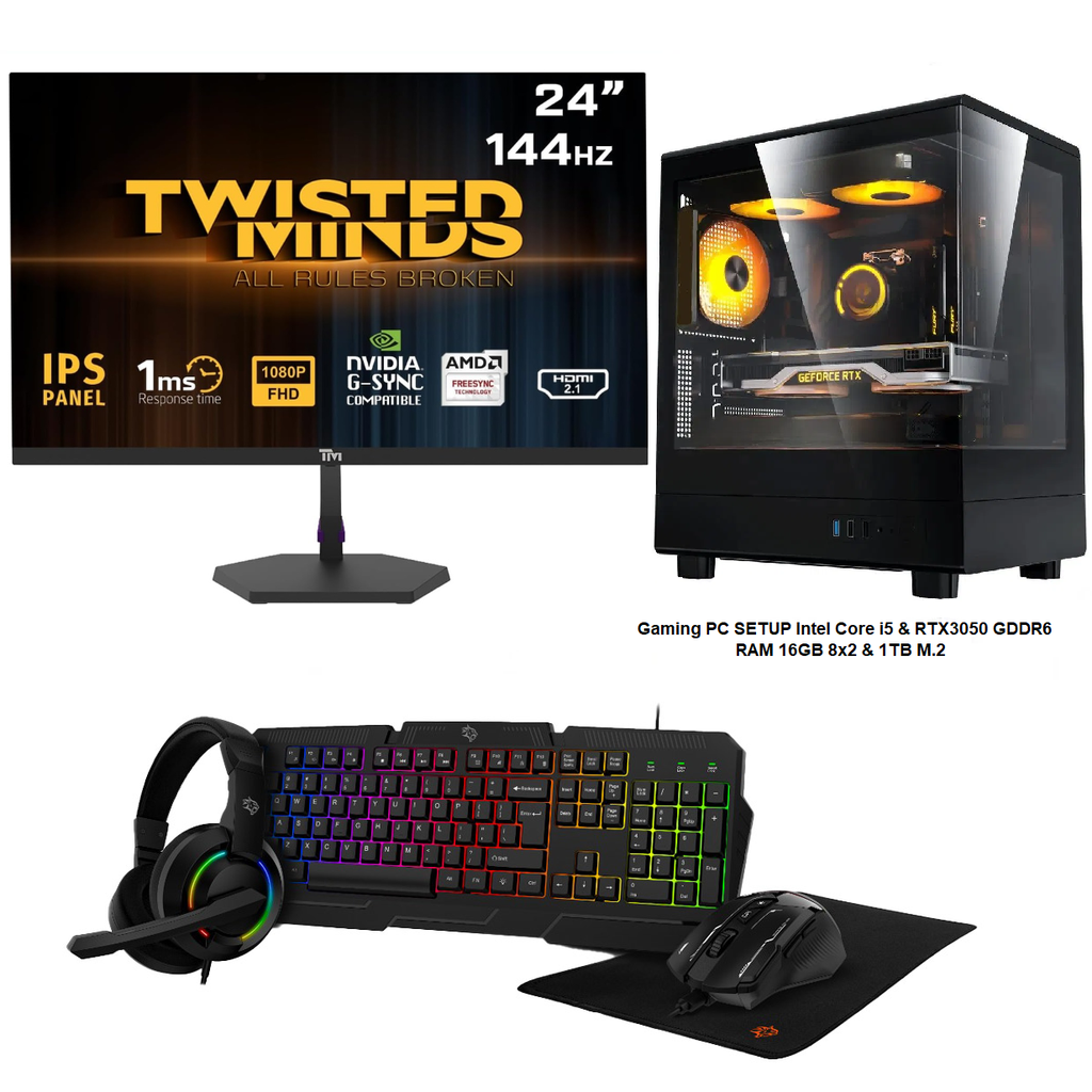 Gaming PC SETUP Intel Core i5 & RTX3050 GDDR6