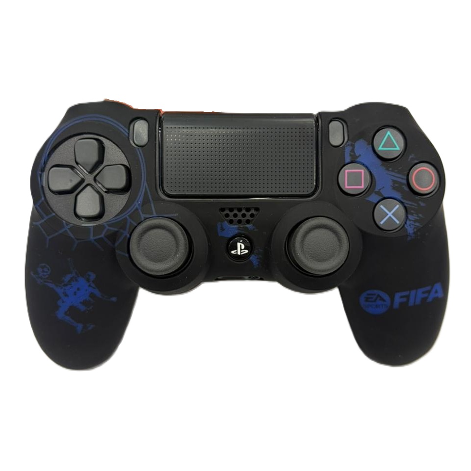 PS4 Controller Skin Football Theme Silicone Protective Skin Case Cover for PS4 fifa-Black