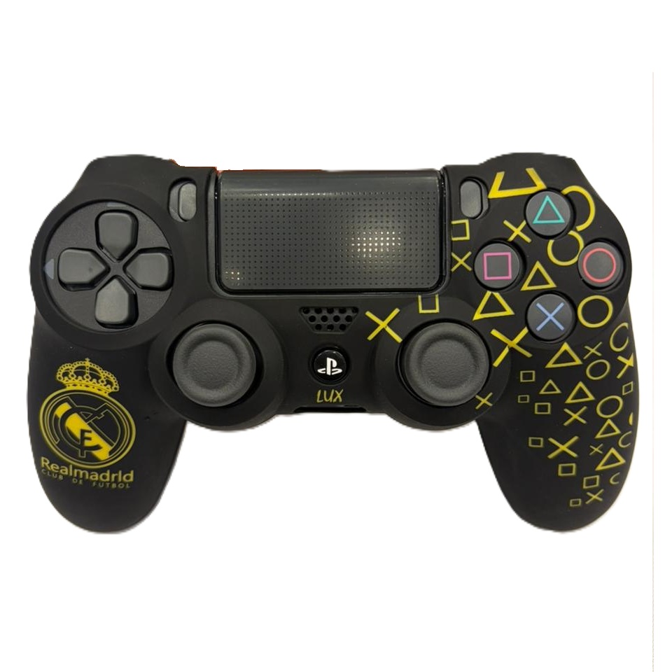 PS4 Controller Skin Football Theme Silicone Protective Skin Case Cover for PS4 Realmadrld - Black 