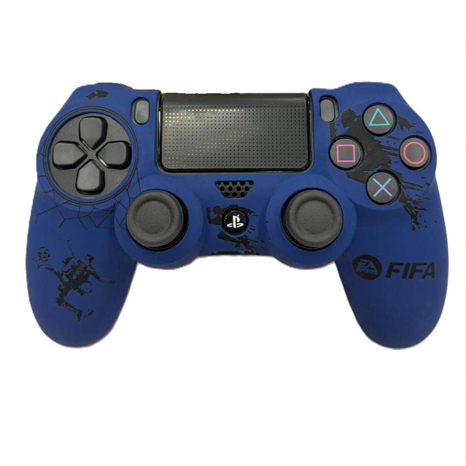 PS4 Controller Skin Football Theme Silicone Protective Skin Case Cover for PS4 fifa-blue