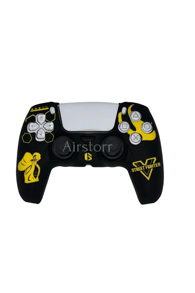 PS4 Controller Skin Theme Silicone Protective Skin Case Cover for PS5 yellow - black