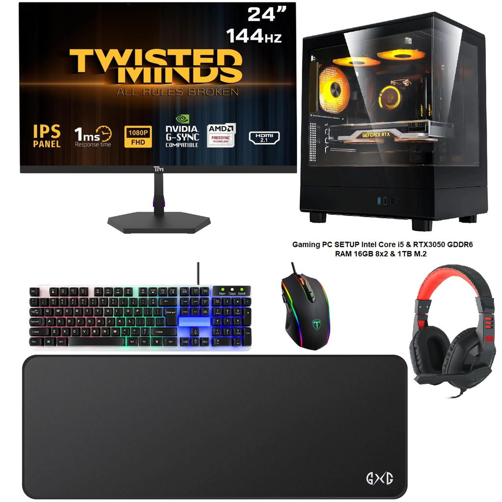 Gaming PC SETUP Intel Core i5 & RTX3050 GDDR6
