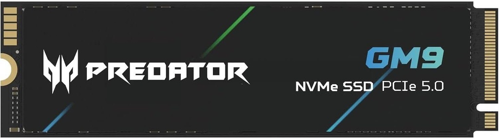 Acer Predator GM9 2TB PCIe 5.0 NVMe M.2 SSD read speeds of up to 14,500MB/s and write speeds up to 10,000MB/s - GM9-2TB