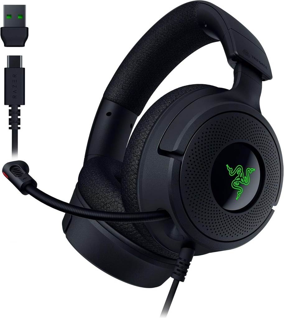 OPEN BOX - RAZER KRAKEN V4 WIRED GAMING HEADSET TUPE C & TUPE A CABLE / BLACK 