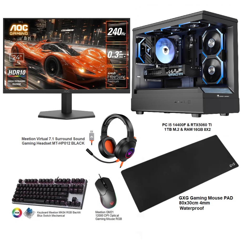 Gaming setup PC Intel Core i5 & GeForce RTX 5060 Ti  GDDR7 