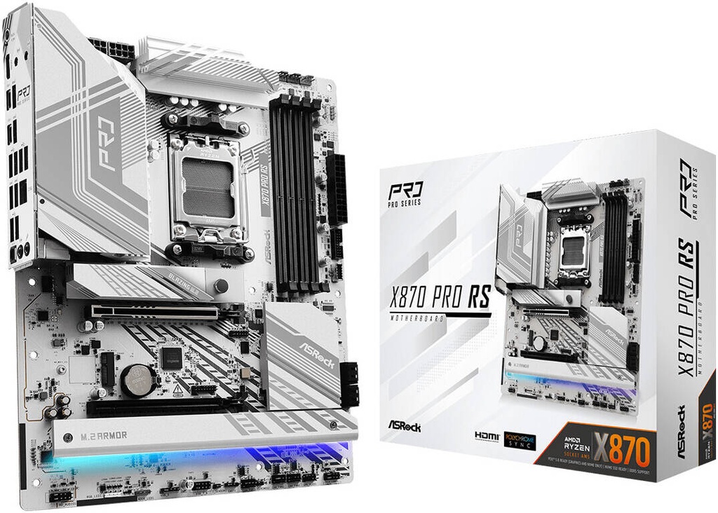 ASRock X870 Pro RS AM5 ATX Motherboard WHITE