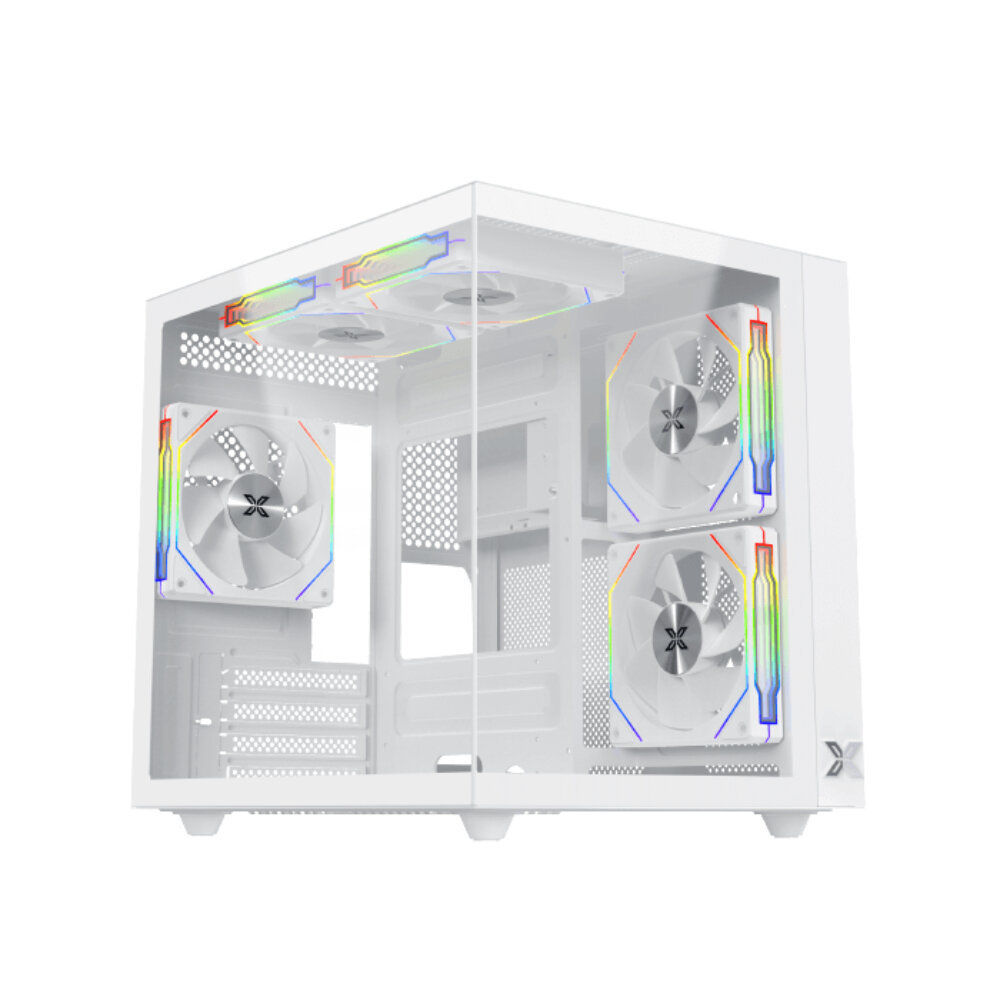 Xigmatek Aqua M Lite Tempered Glass M-ATX Case - White
