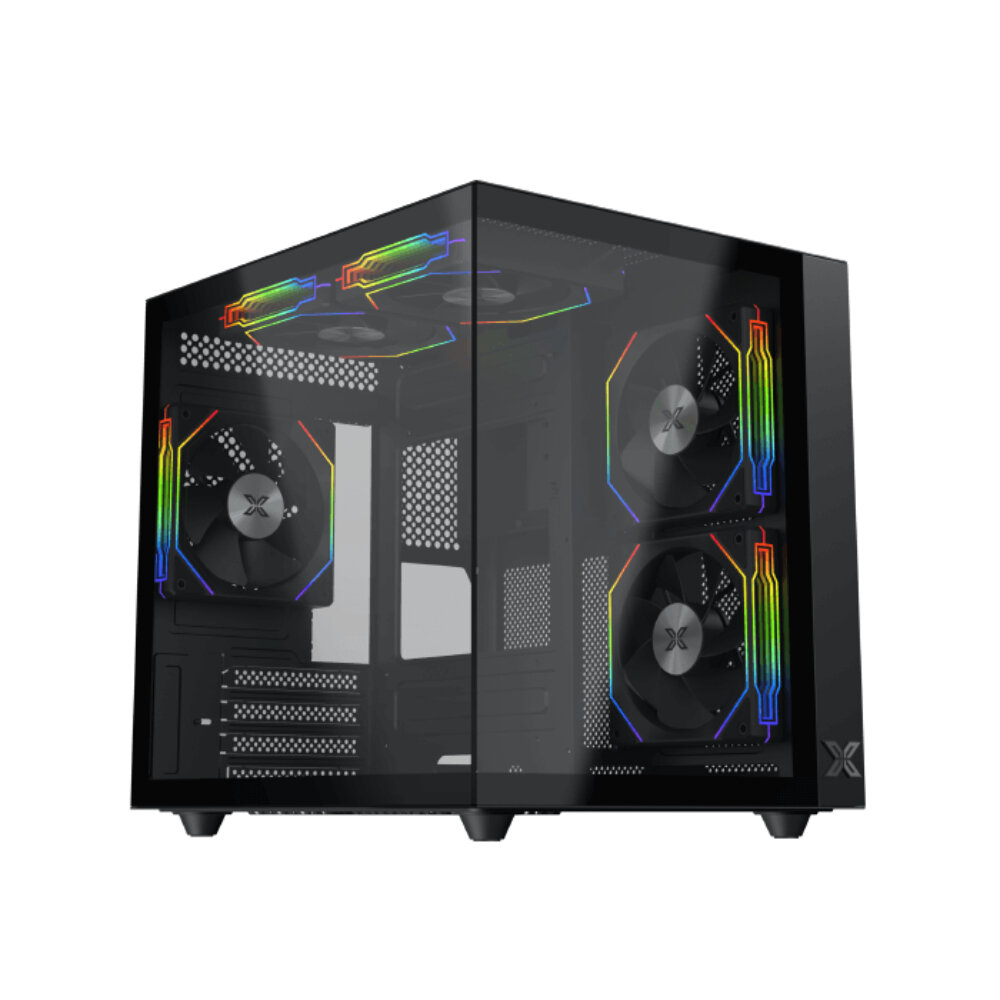 Xigmatek Aqua M Lite M-ATX Case - Black with 5 FANS RGB | EN44410