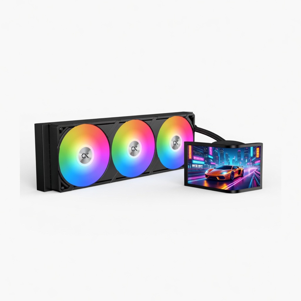 Xigmatek Connect Ultra 360 ARGB AIO CPU Liquid Cooler - Black 6.8” curved screen AMOLED | EN48371 