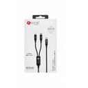 XASTON CHARGING CABLE 2IN1 FAST 60W 1.2M BLACK- NCT21