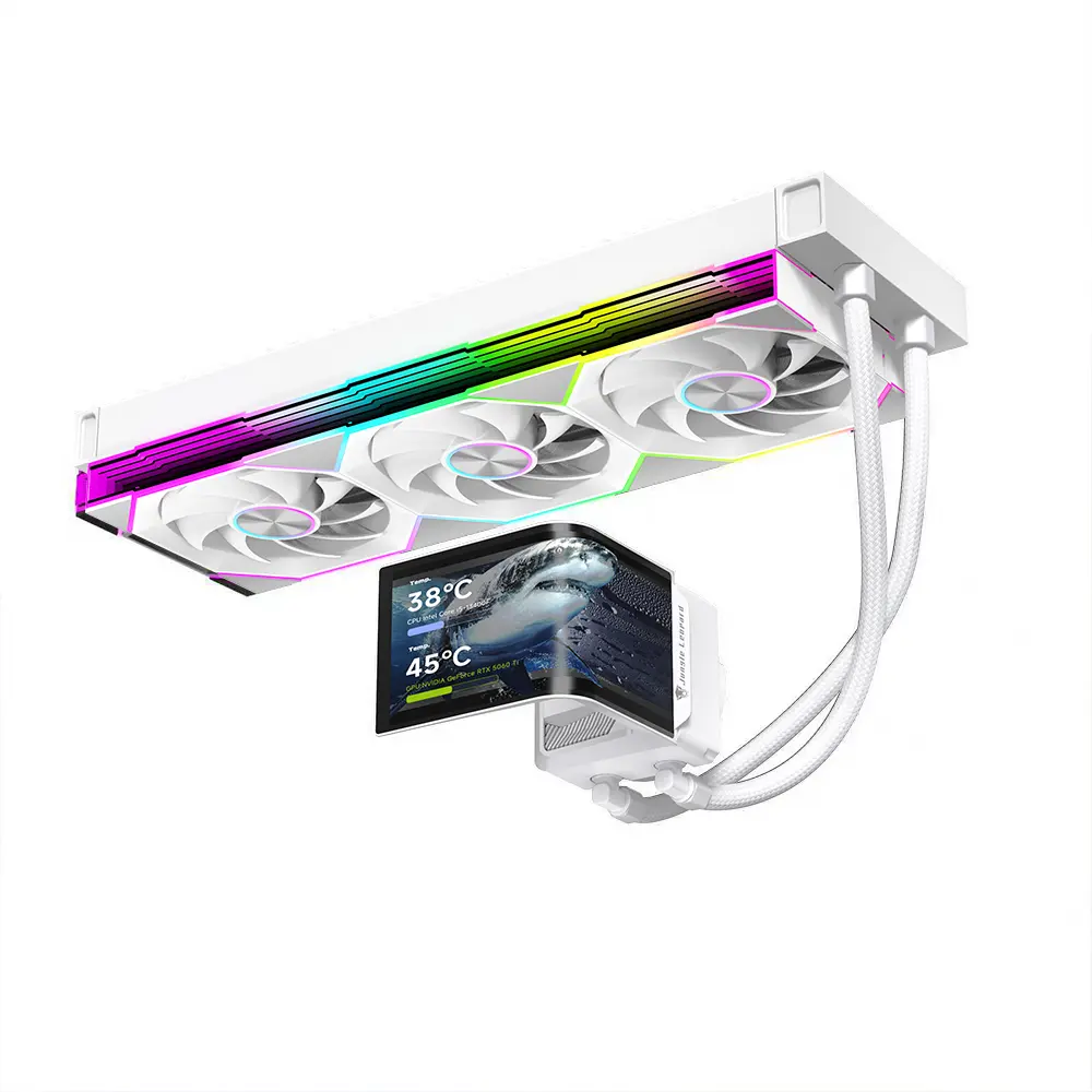Jungle Leopard Chill Arc CA360 WHITE 360mm AIO Liquid CPU Cooler 6.67inch curved screen 