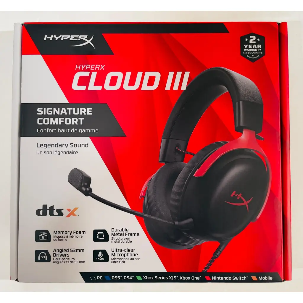  USED HyperX Cloud III BLACK & RED Wired