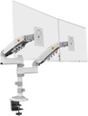 NB North Bayou Dual Monitor Arm NB H180 WHITE, flat screen or curved monitors from 17" to 27" with a load of 2kg to 9kg
