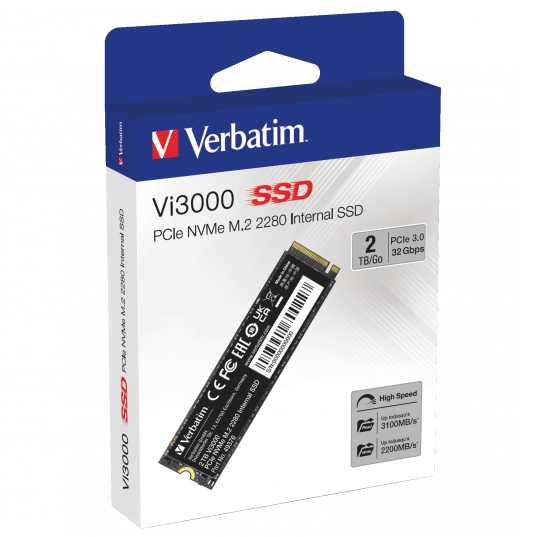 2TB M.2 PCIe NVMe 2280 Internal SSD Vi3000 Verbatim 