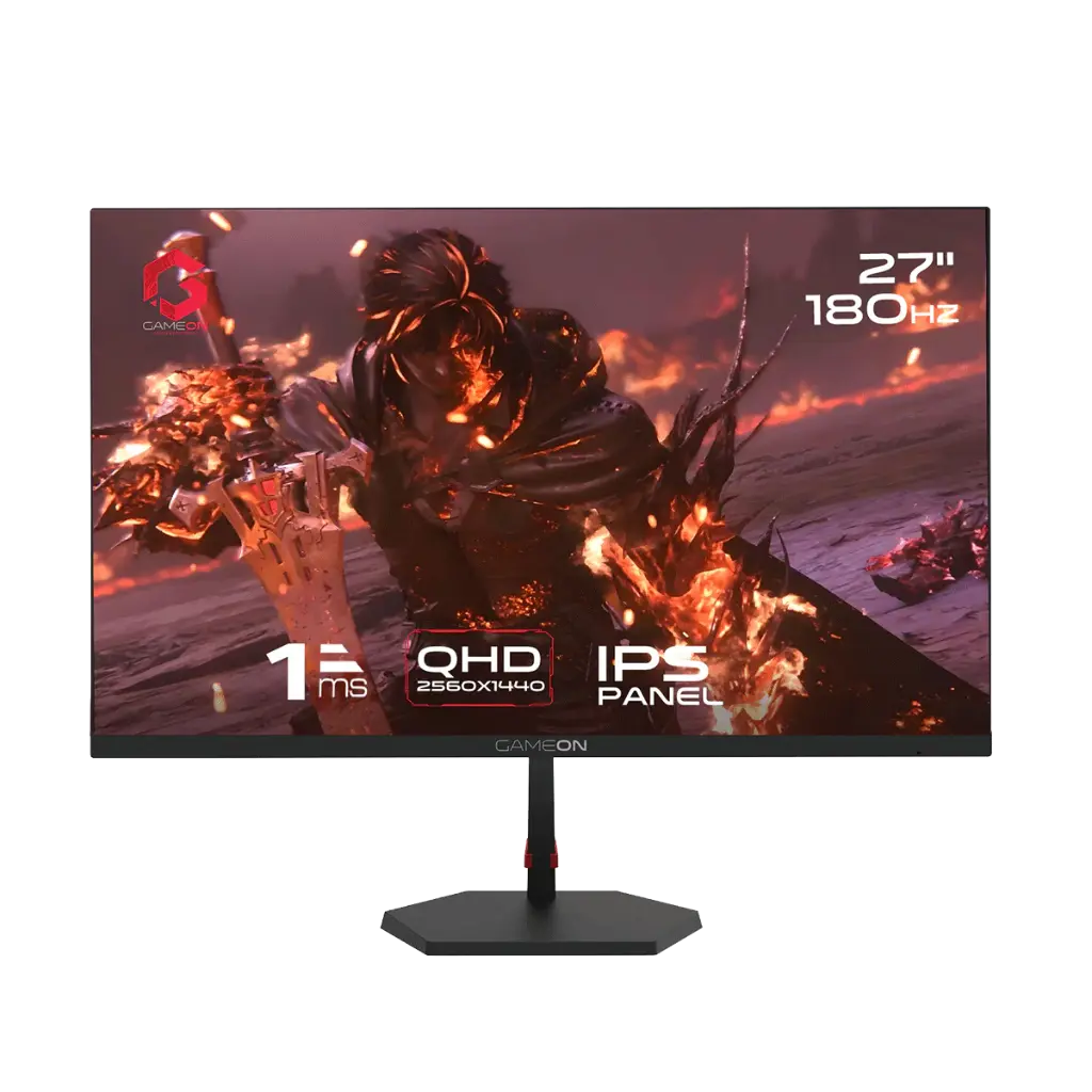 GAMEON 27" 2K, 180Hz, 1ms, HDMI 2.1, IPS QHD Gaming Monitor (Supports PS5) - GB27Q180 Pro Series Black