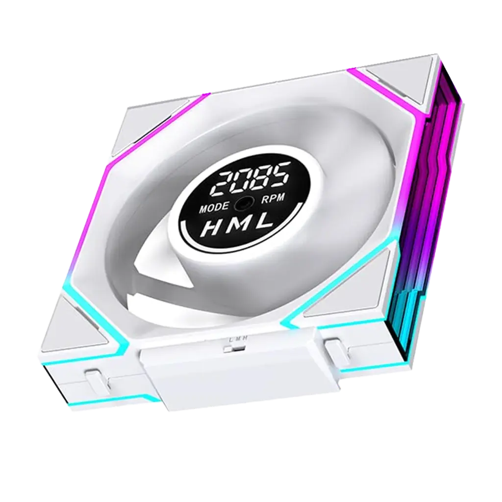 Jungle Leopard Interstellar V4 Digital Display single White-Reverse fan case digital