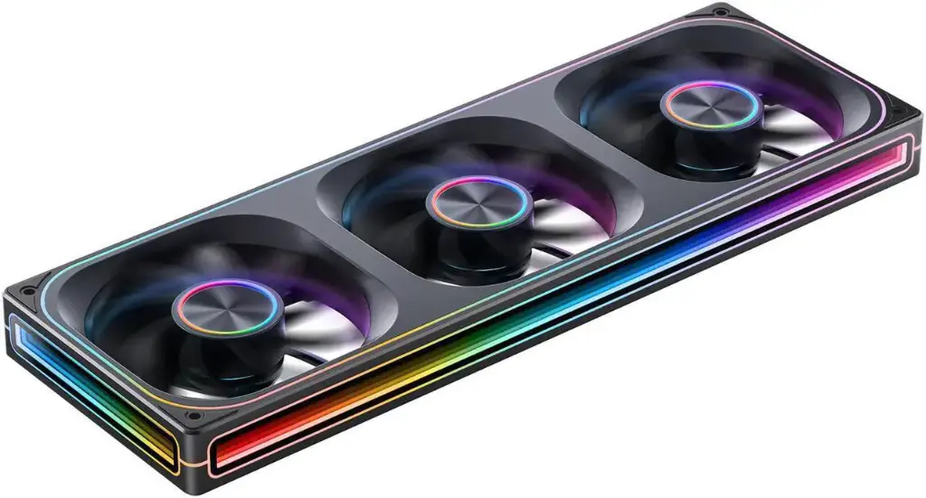 JONSBO ZA-360BR (Reversed) PC Case Fan, All-IN-One Single Frame Unit with 3x120mm ARGB Fans 4 Pin PWM 3Pin ARGB,