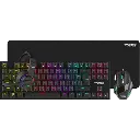 Twisted Minds 4in1 Gaming Bundle, mechanical Keyboard Blue switch, DPI Adjustable Mouse, Rainbow Static Headset, Mouse Pad TM-FUSION-XI