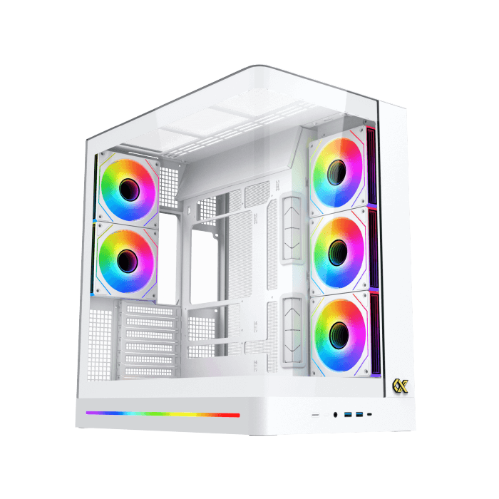 XIGMATEK CASE PANO II AIR ARCTIC with 8 fans ARGB - WHITE 