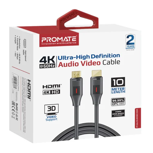  Promate HDMI 2.0 Cable 10m, 4K@60Hz HDMI ProLink4K60-10M