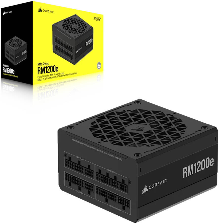 Corsair RMe Series RM1200e V3 Fully Modular Low-Noise ATX Power Supply 1200W with ATX 3.1 and PCIe 5.1| CP-9020258-UK 