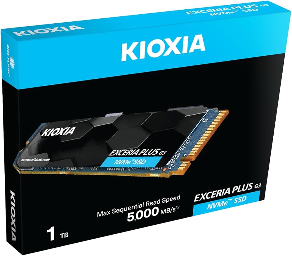 1TB M.2 NVMe EXCERIA PLUS G3 KIOXIA SSD Gen4x4 Up to 5000 MB/s Read