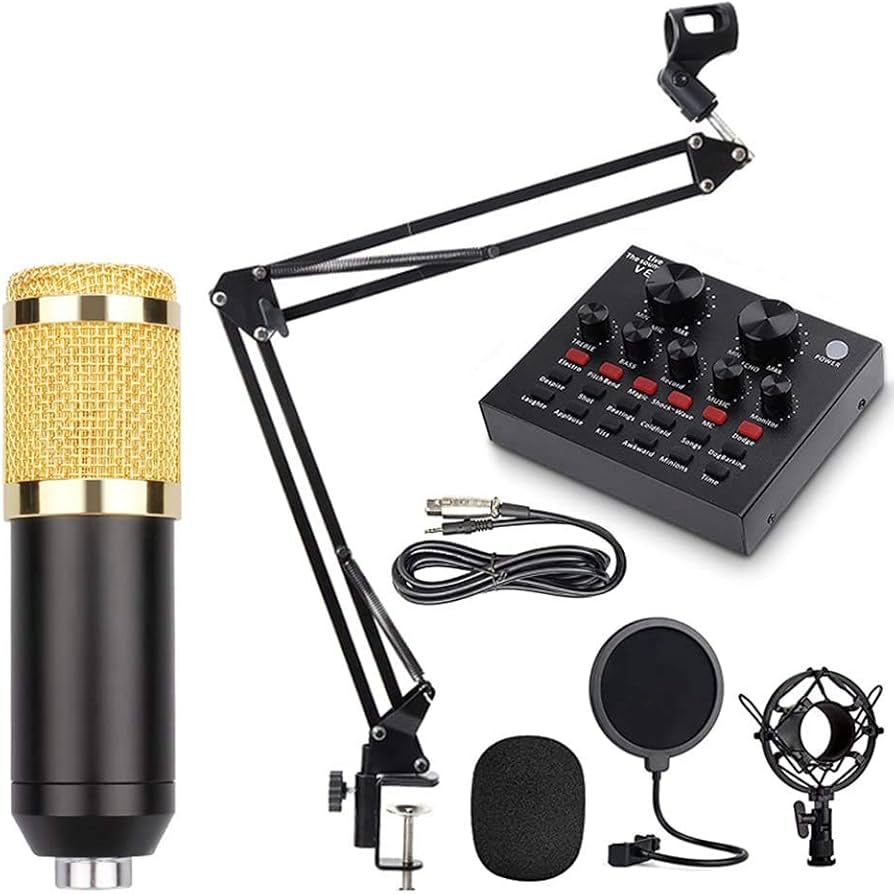 RESOUND BM800 USB Condenser microphone. with V8 Live USB Mixer Sound Card