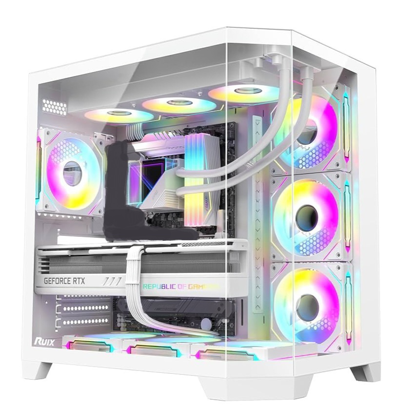 PC FULL WHITE AMD Ryzen 7 7800X3D & GEFORCE RTX5070 GDDR7 & RAM 32GB DDR5 6000MHz 