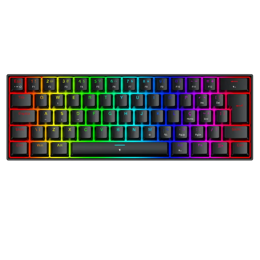Redragon Fizz RGB 60% Magnetic Gaming Keyboard – Rapid Trigger, 8K Hz, Adjustable Touch Point, Linear Switches, ABNT2 Layout – K617RGB-M
