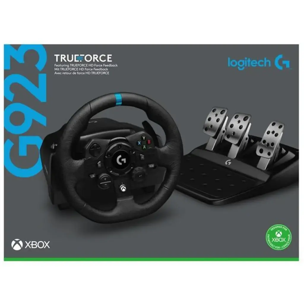 OPEN BOX - Logitech G923 Racing Wheel with Pad Black For Xbox