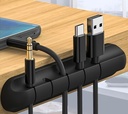 Multi-slot Cable Organizer Clip with 5 Slots for Easy Wire Management black