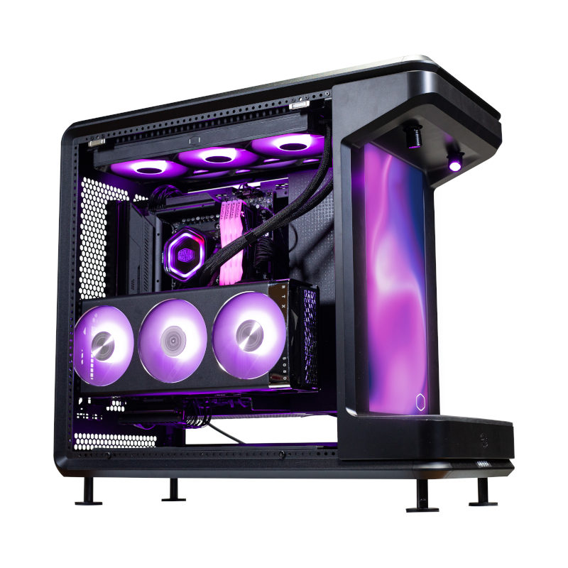 CASE Cooler Master MasterFrame 360 STAGE LCD screen 15.6-inch Full Tower Black, Transparent