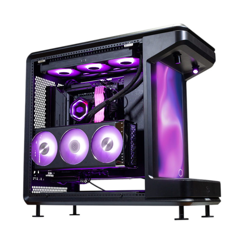 CASE Cooler Master MasterFrame 360 STAGE LCD screen 15.6-inch Full Tower Black, Transparent