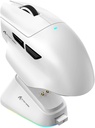 ATTACK SHARK V6 White, 25000 DPI, 65g SUPERLIGHT Wireless Gaming Mouse with Magnetic Charging Dock, PixArt PAW3311 Gaming Sensor, 500 mAh Battery, BT/Wireless/Wired Ergonomic Mice with Thumb Rest, for Win11/Xbox/PS/Mac
