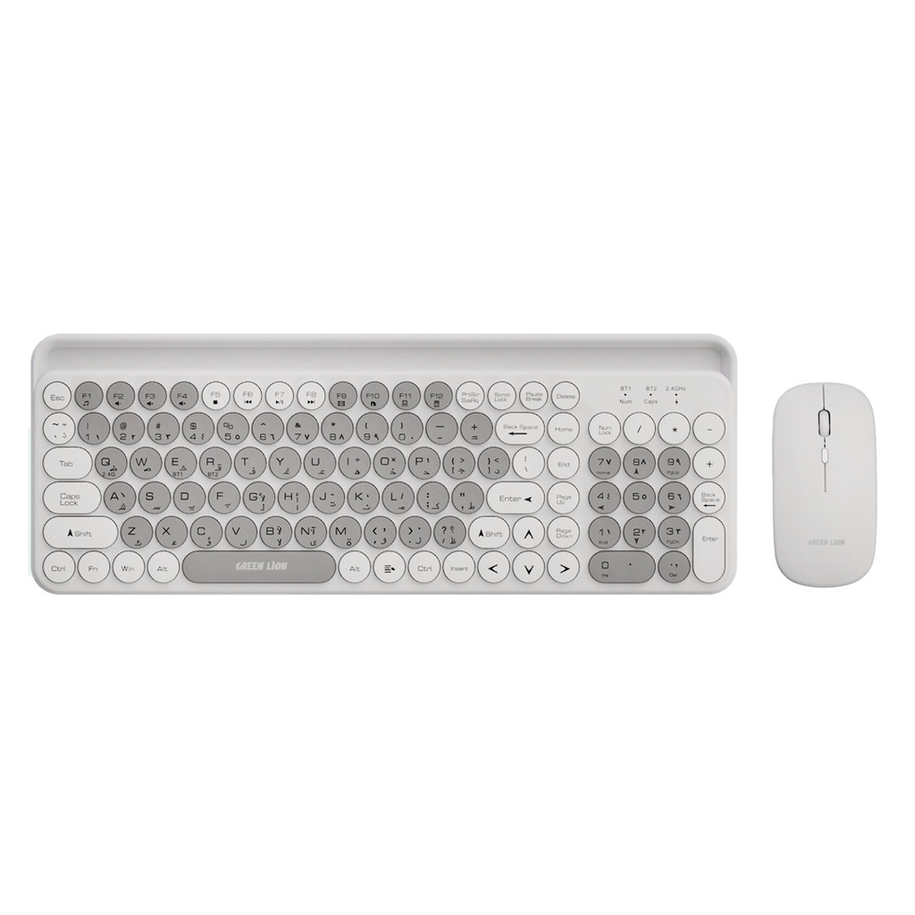 Green Lion Wireless Duo Wireless Mouse + Keyboard - Grey GNWLDUKYBKGY