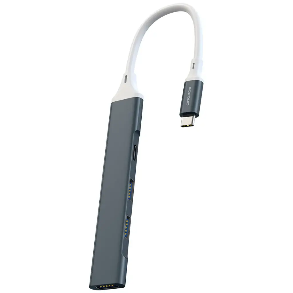 Porodo Play-X 4 IN 1 Type C Hub - Grey