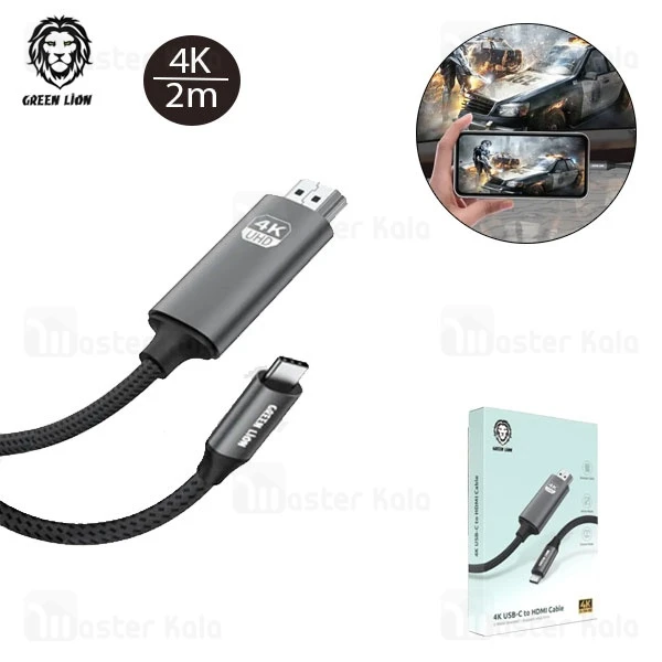 Green Lion 4K USB-C to HDMI Cable - Black GN4KTCHDMIBK